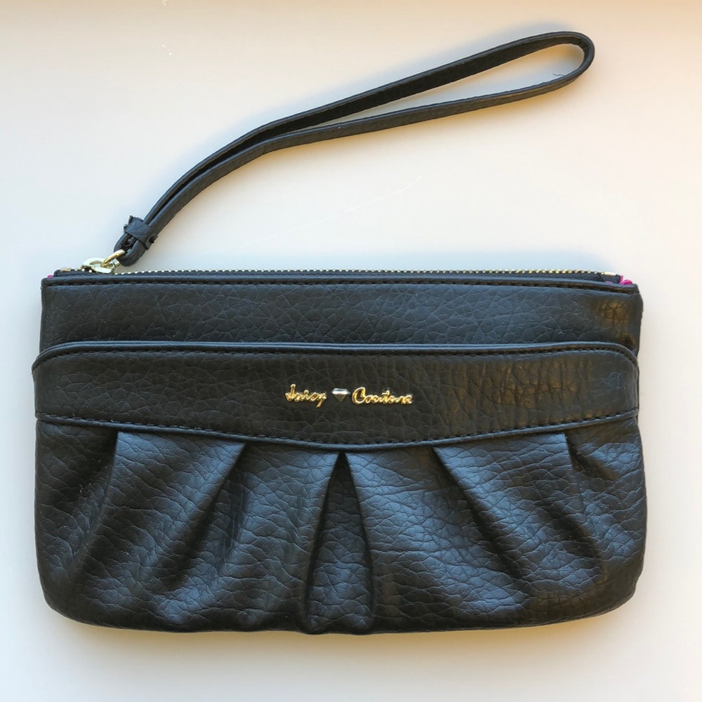 Juicy Couture Black Leather Wristlet